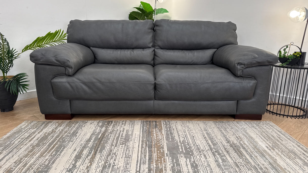 Sofology The Santino 2 Seater Leather Sofa in Apollo Grey