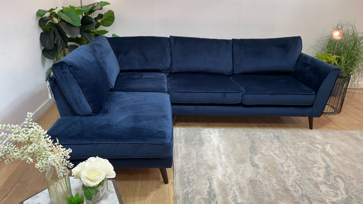 Sofology Keswick Fabric 1 Terminal Corner 2 in Deluxe Velvet Navy
