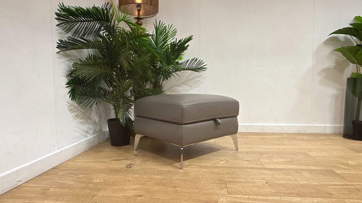Sofology Illinois Storage Footstool in Trusty Soft Sheen Fossil Grey