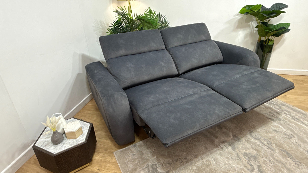 Sofology Drift 2.5 Seater Power Recliner/Headrest in Lifestyle Flecked Fabric Charcoal