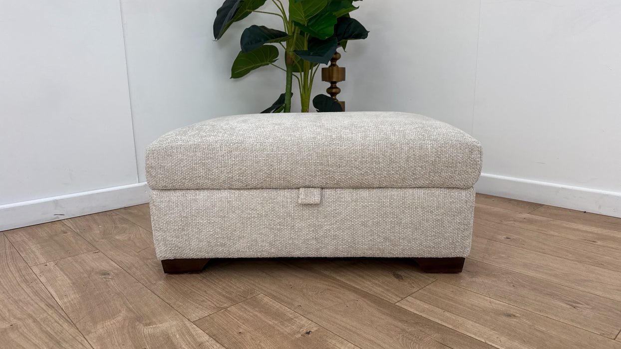 Sofology Tallulah Fabric Storage Footstool in Basketweave Chenille Silver