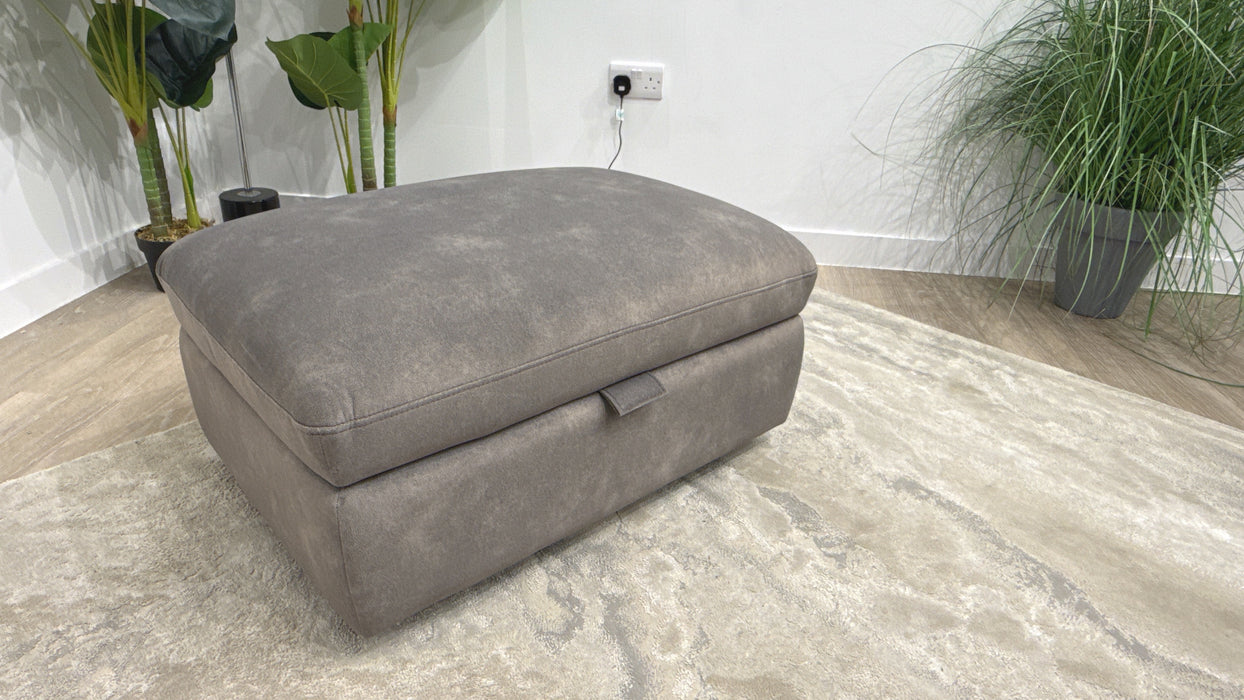 Sofology Hudson Fabric Storage Footstool in Lifestyle Flecked Mocha
