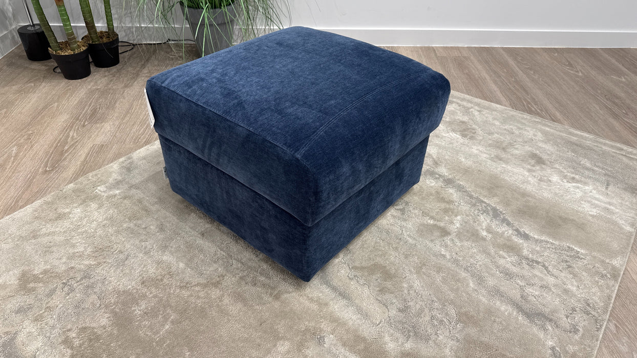 Sofology Sasso Fabric Storage Footstool in Soft Relaxed Chenille Denim