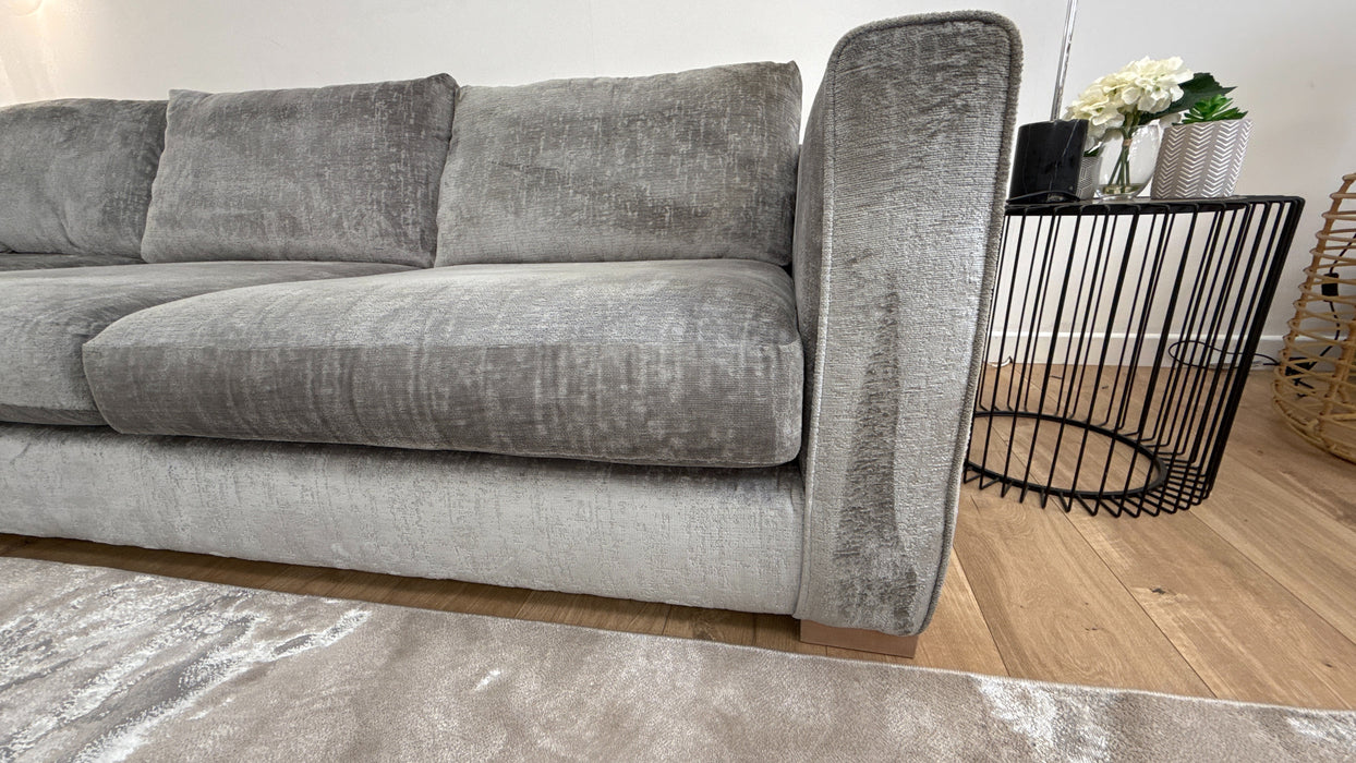 Majestica 1 Corner 3 Terminal - Fabric  Sofa   -  Plain Steel Mix