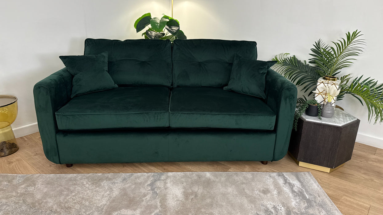 Sofology Islington Fabric 3 Seater Hypnos Deluxe Sofa Bed in Sleek Green