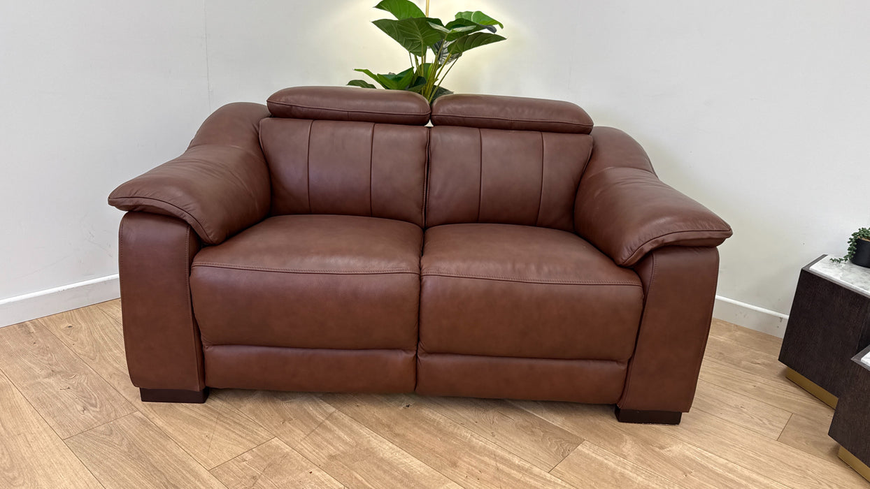 Sofology Carrera Leather 2 Seater in Trusty Embossed Chestnut