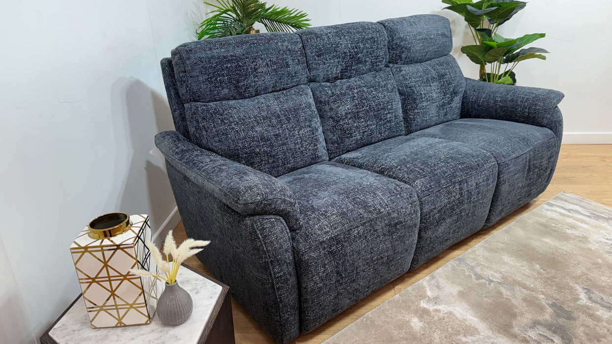 Sofology Parker Fabric 3 Seater in Hopsack Chenille Midnight