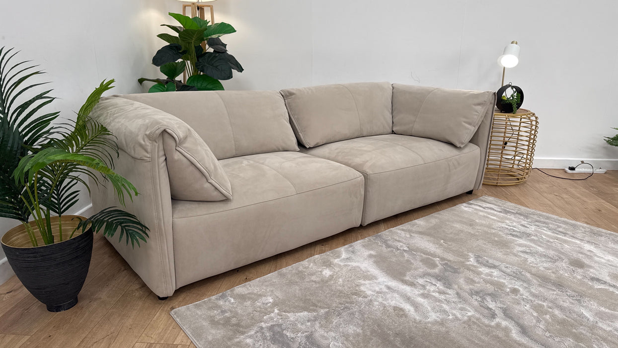 Sofology The Tessuto 3 Seater Split Fabric Sofa in Lifestyle Nubuck-Feel Fabric Stone