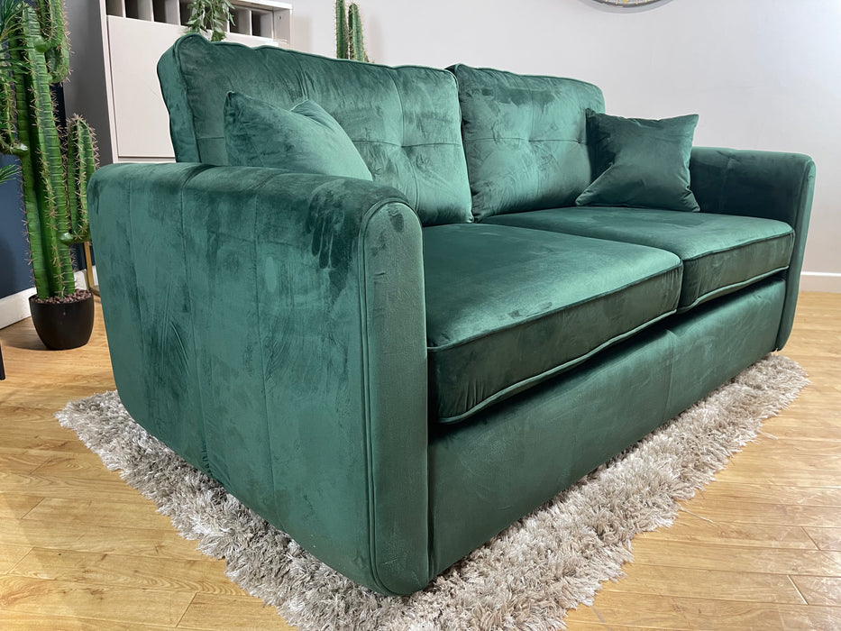 Islington 3 Seater Sofabed Sleek Green Fabric All Over (WA2)