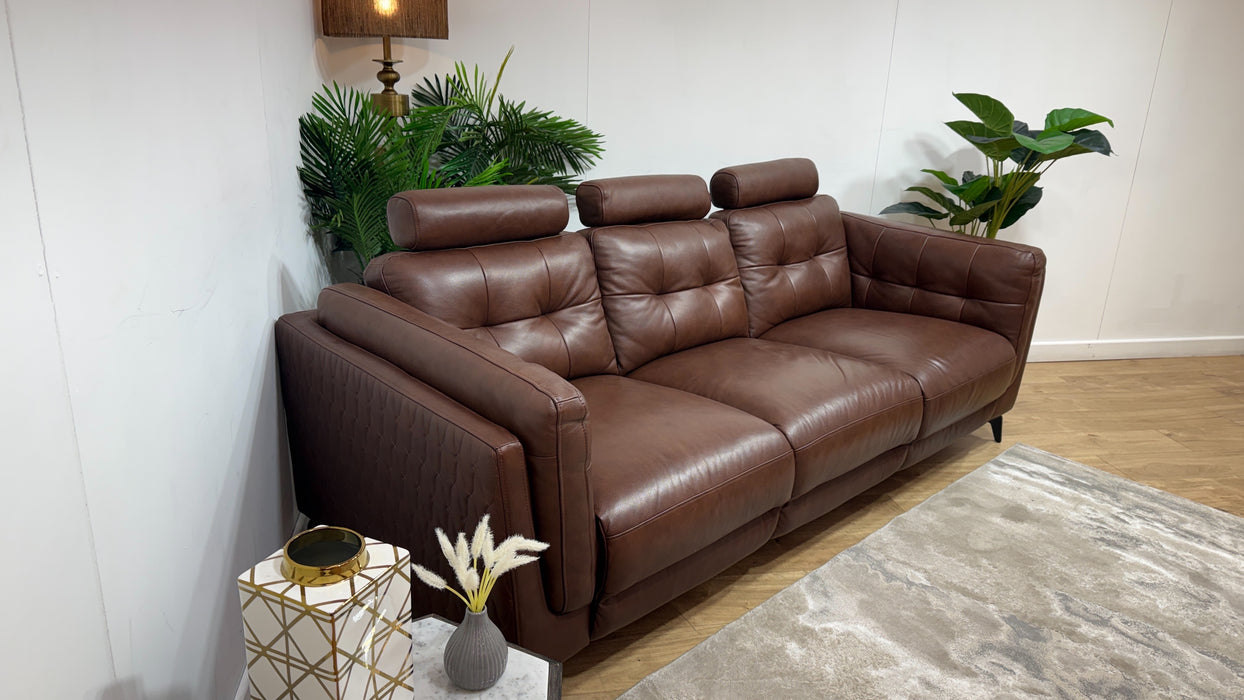 Sofology Muse Leathe 3 Seater in Chestnut