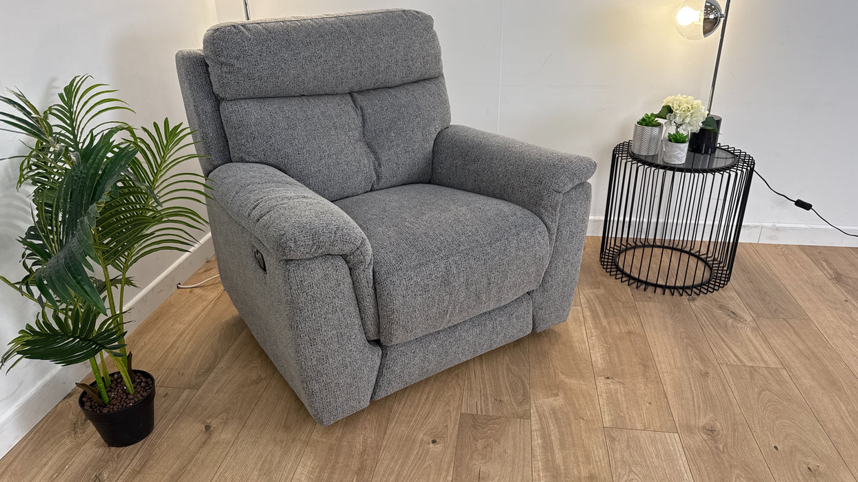 Millar 1 Seater - Fabric Manual Recliner - Grey