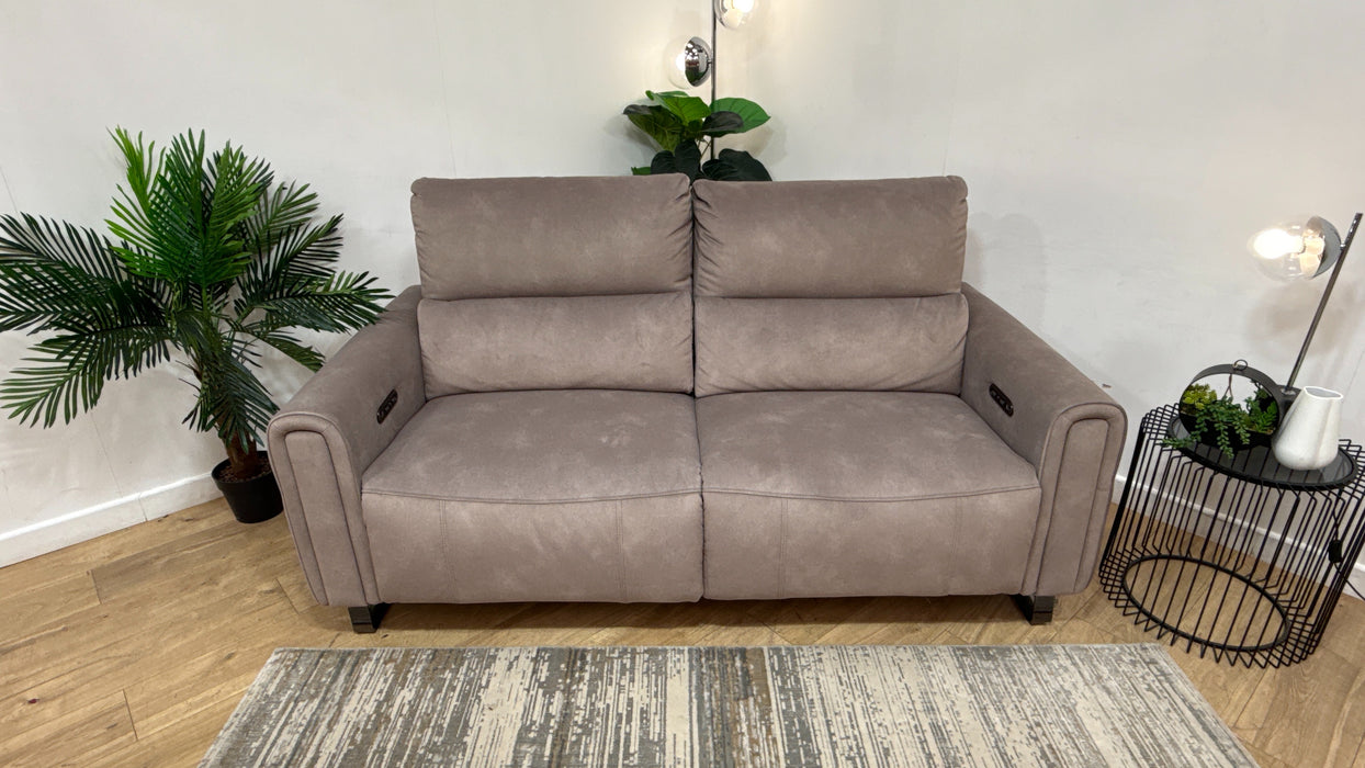 Sofology Ravello Fabric 2.5 Seater Power Recliner/Headrest in Lifestyle Flecked Nutmeg