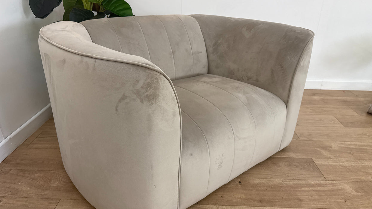 Sofology The Fitzrovia Fabric Chair in Matt Velvet Stone Without Trim