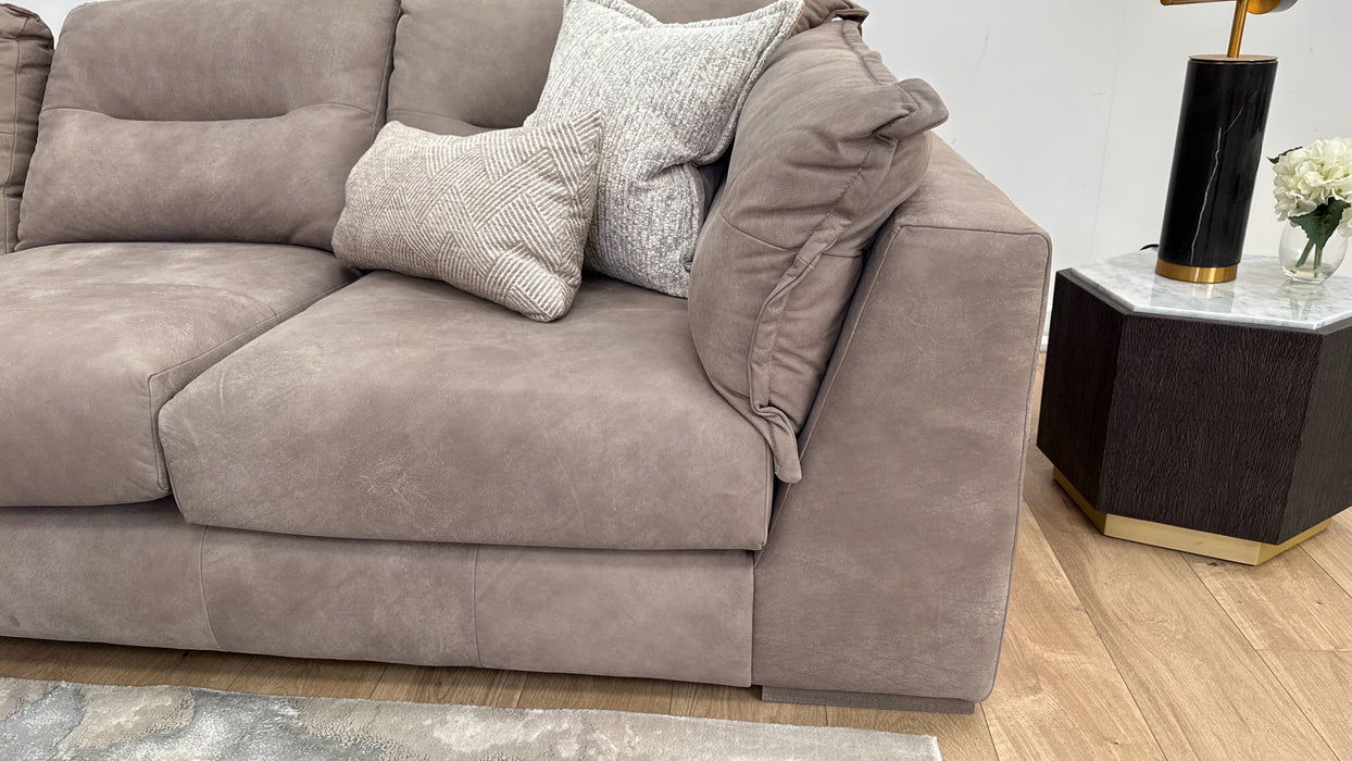 Strato Corner Sofa - Leather - Taupe/Natural Mix