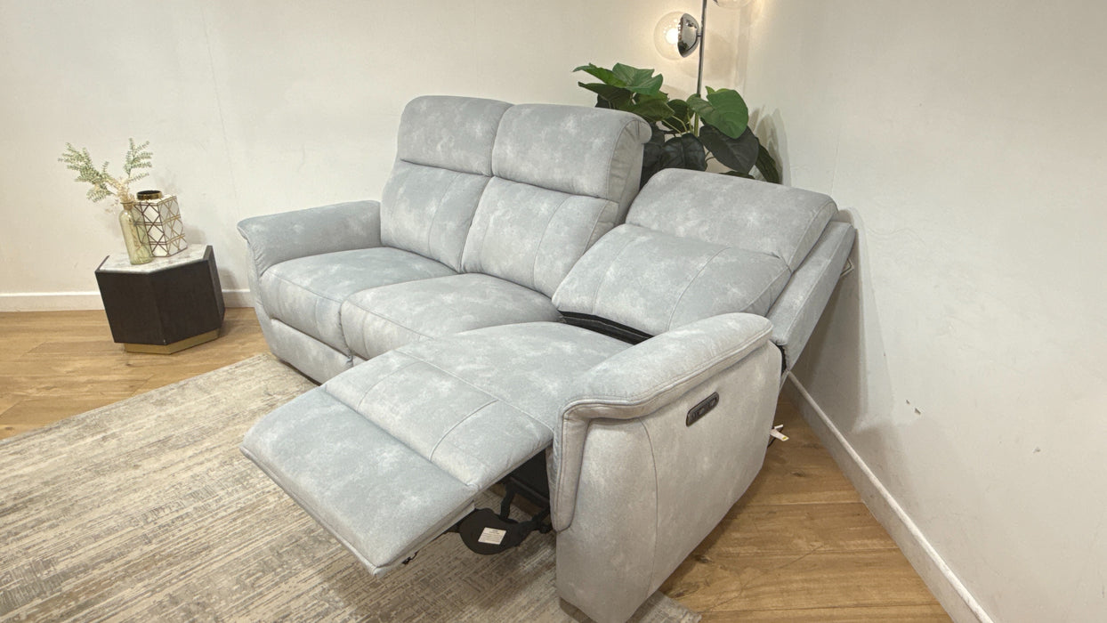 Sofology Bradie Fabric 3 Seater Power Recliner in Lifestyle Flecked Silver