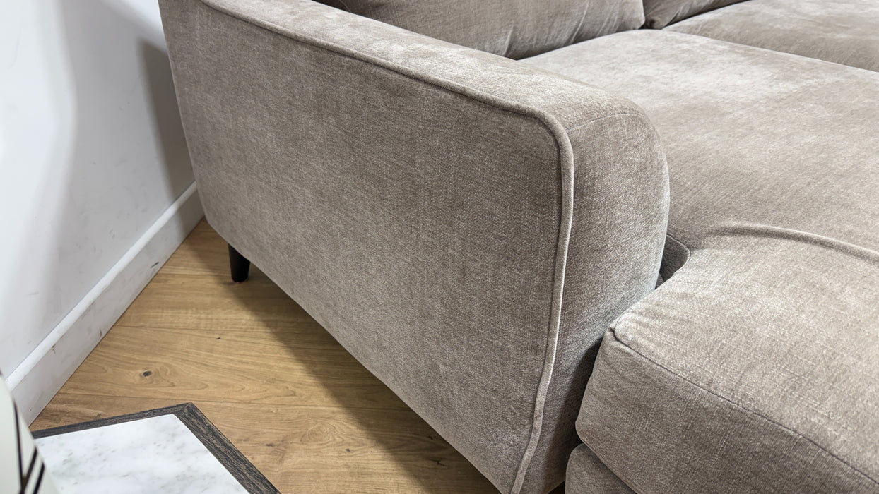 Sofology Mayfair Fabric Chaise 3 Seater Foam Seats in Soft Chenille Wicker/Pebble Mix