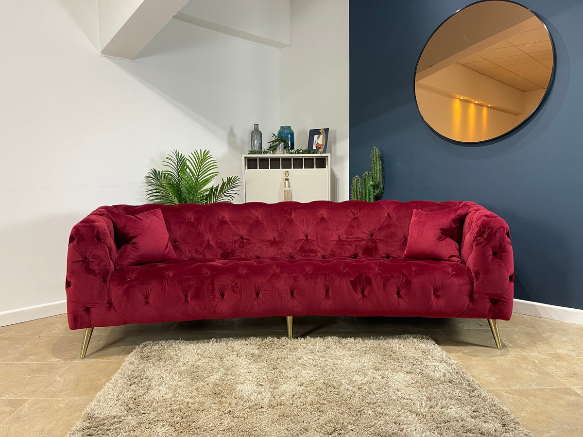 Alchemist 4 Seat Fabric Sofa Plush Cranberry (WA2) — The Sofa