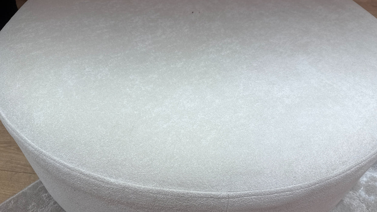 Sofology Ascot Fabric Designer Footstool in Soft Sherpa Natural