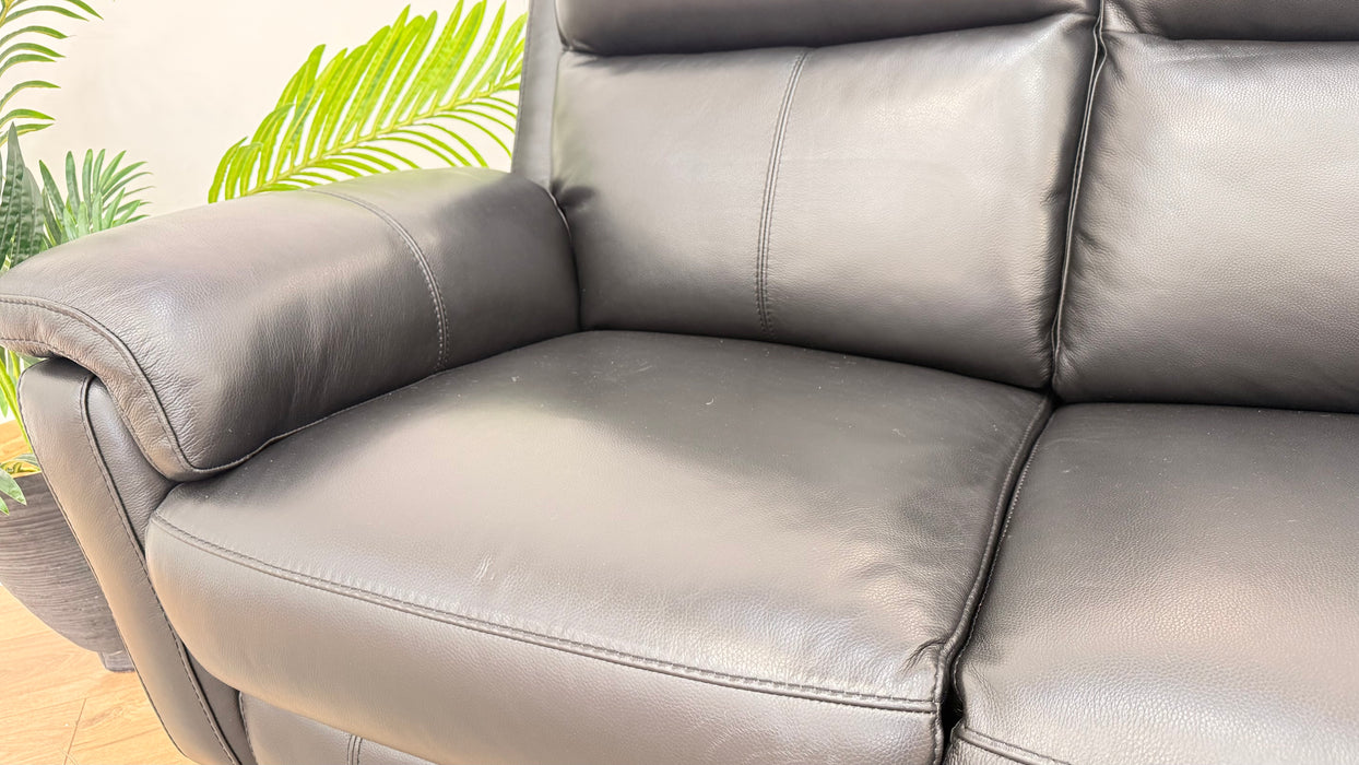 Sofology Lucca 2 Seater Leather Recliner in Trusty Sheen Black