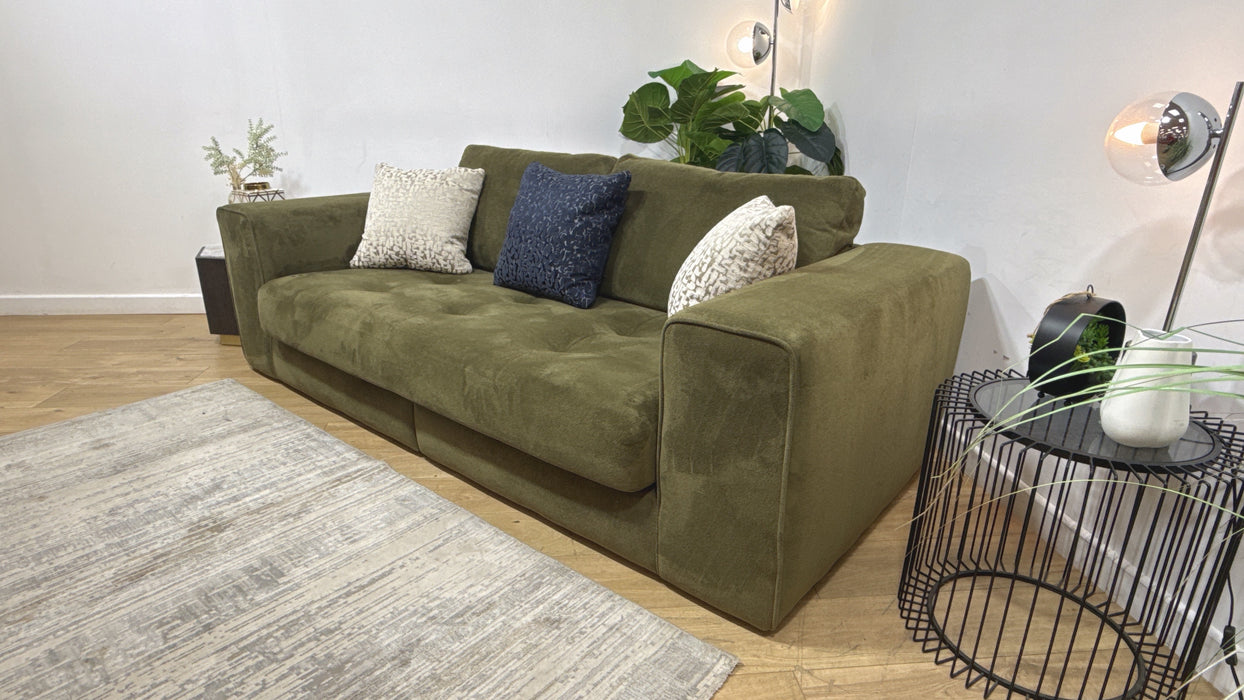 Sofology Ascot Fabric 4 Seater Split Bench Seats in Soft Sherpa Olive Mix