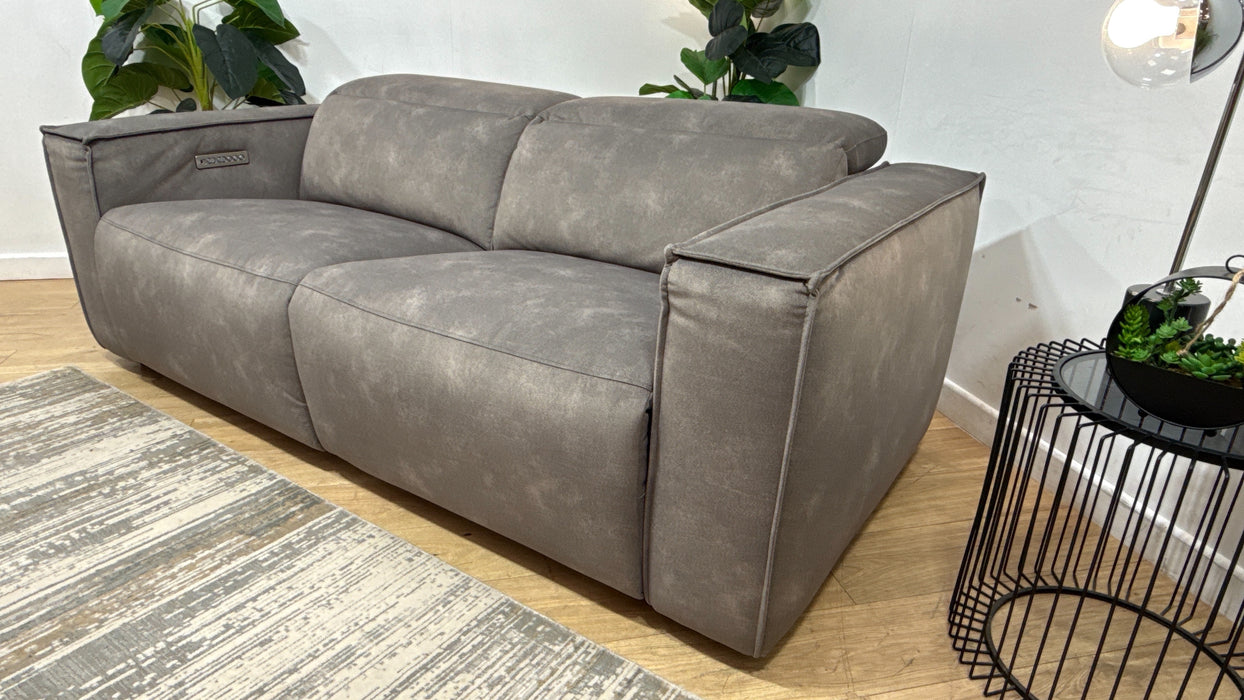Sofology Horizon Fabric 2.5 Seater Power Recliner/Headrest in Lifestyle Flecked Mocha