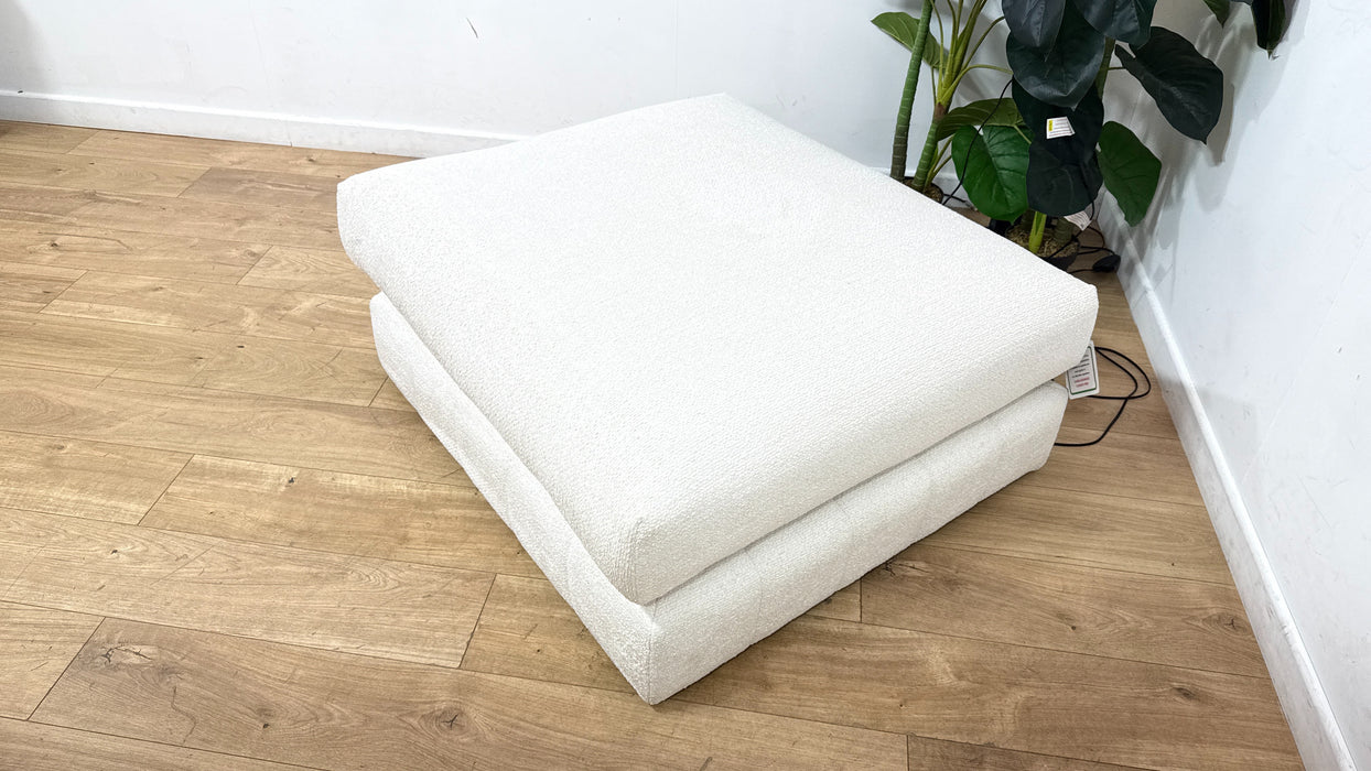 Sofology Westwood Fabric Footstool in Soft Boucle Ecru