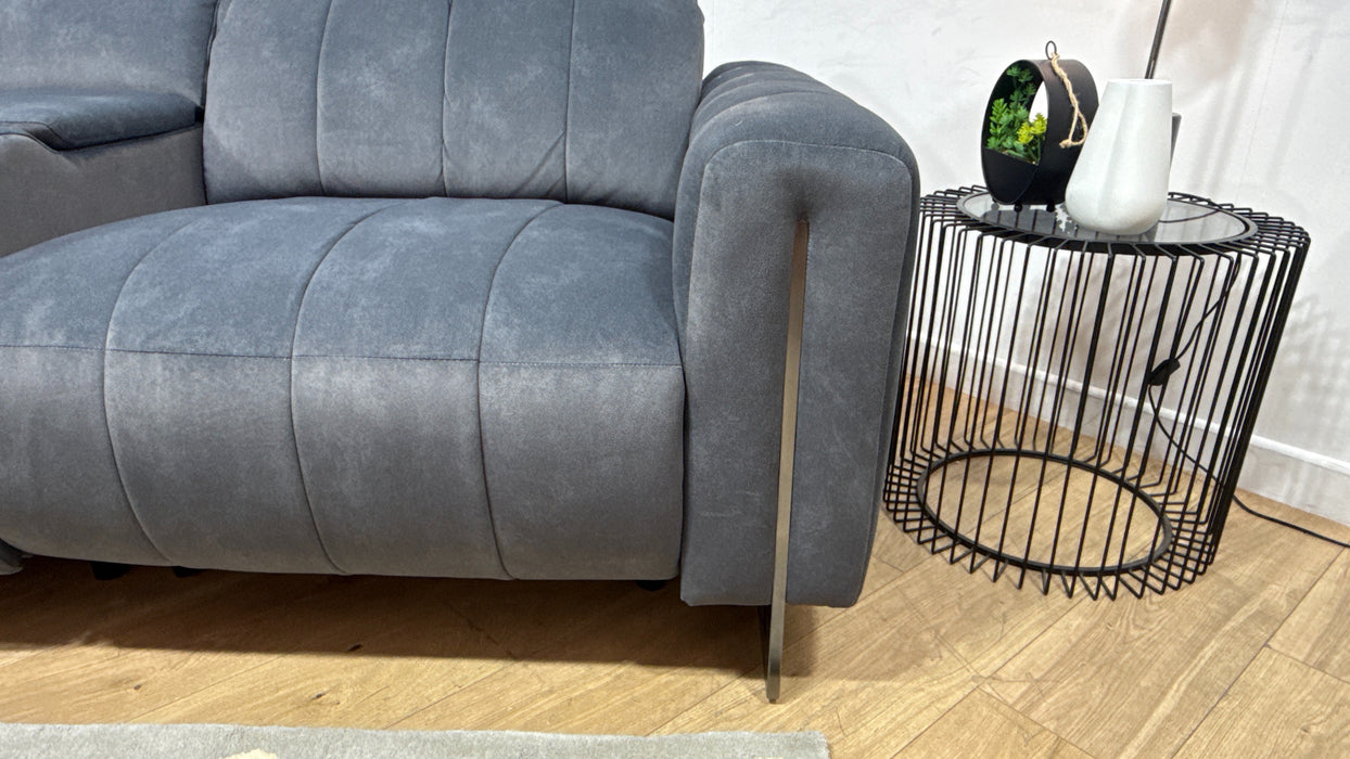 Sofology Paramount Fabric 2.5 Seater Console Power Recliner/Headrest Heated Seats Speakers in Lifestyle Flecked Charcoal