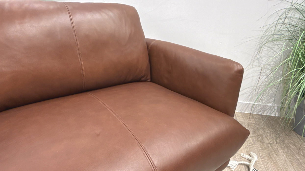 Sofology Adler Leather 3 Seater in Relaxed Soft Brown