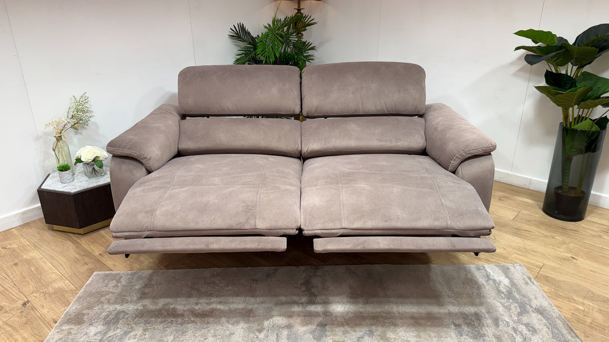 Sofology Bailey Fabric 2.5 Seater Power Recliner/Headrest in Lifestyle Flecked Nutmeg