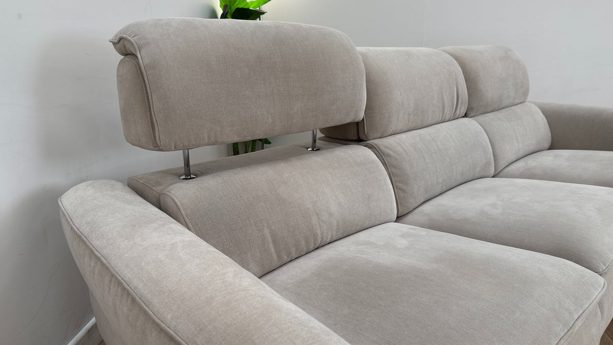 Sofology The Viento 3 Seater Fabric Recliner Chaise in Chenille Cotton