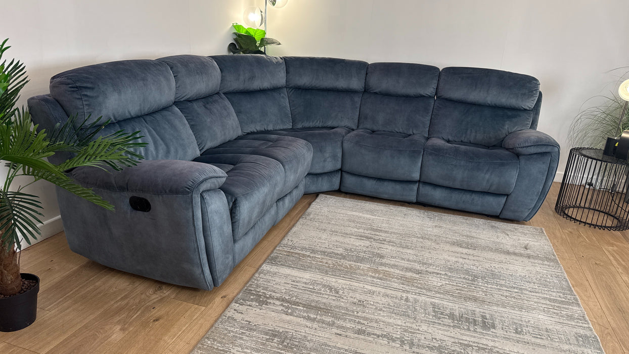 Sofology Radley Fabric 2 Corner 2 Manual Recliner in Decent Teal