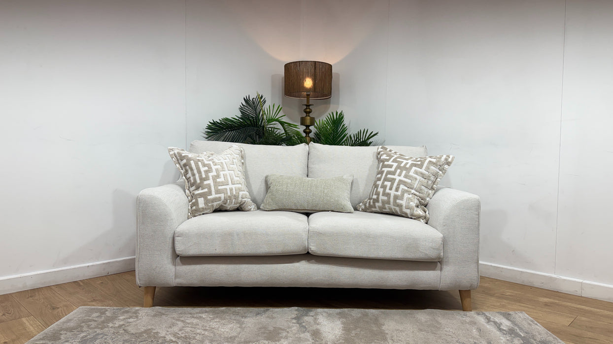 Sofology Mayfair Fabric 2 Seater in Linen Look Chenille Mist/Pearl Mix