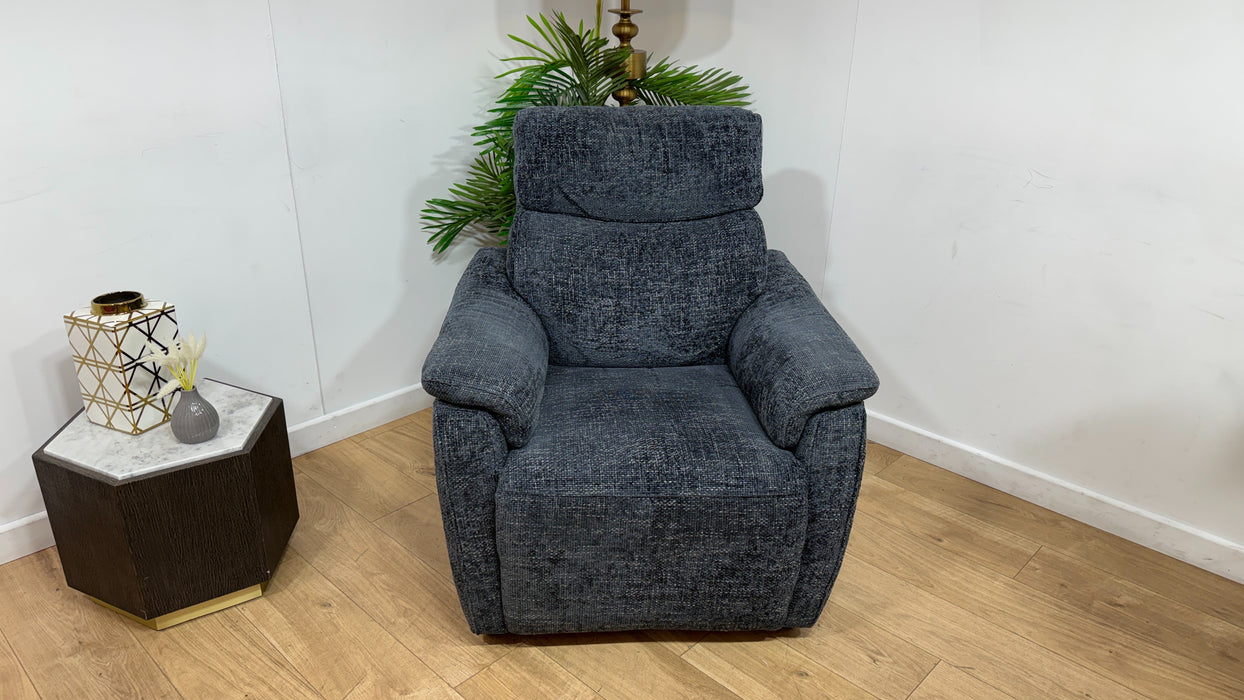 Sofology Parker Fabric Chair in Hopsack Chenille Midnight