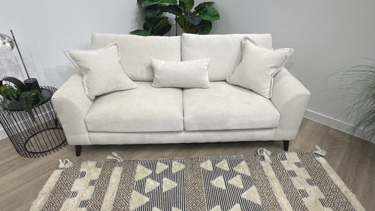 Sofology Mayfair Fabric 3 Seater Foam Seats in Linen Look Chenille Mist