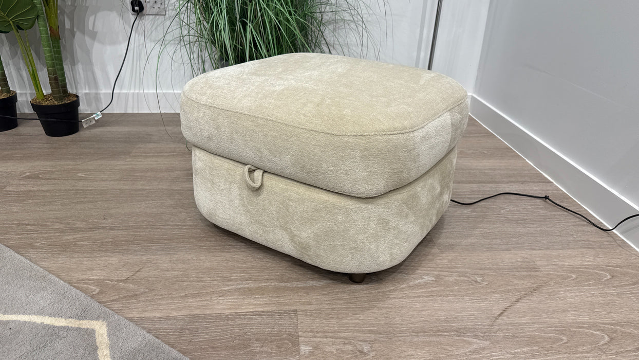 Sofology Sydney Fabric Storage Footstool in Lustre Chenille Natural
