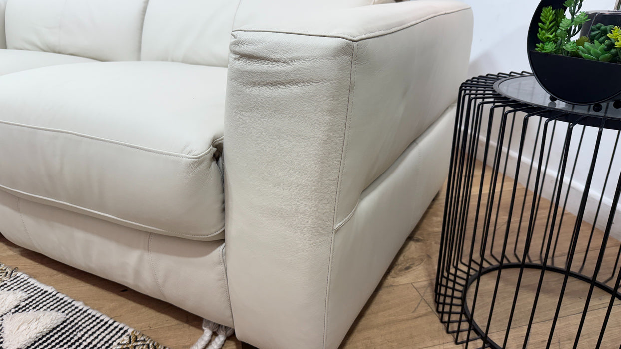 Sofology Metropolitan Leather 3 Seater Power Recliner in Trusty Matt Bone
