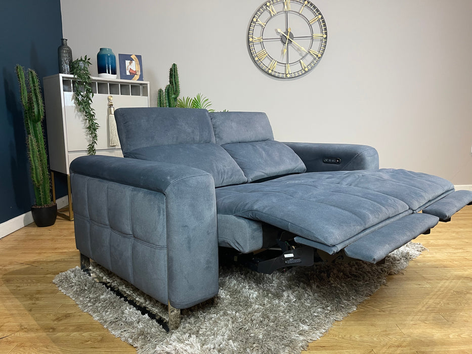 Marvella Fabric 2 Seater - Lifestyle Flecked Fabric Charcoal - Power Headrest and Power Recliner (WA2)