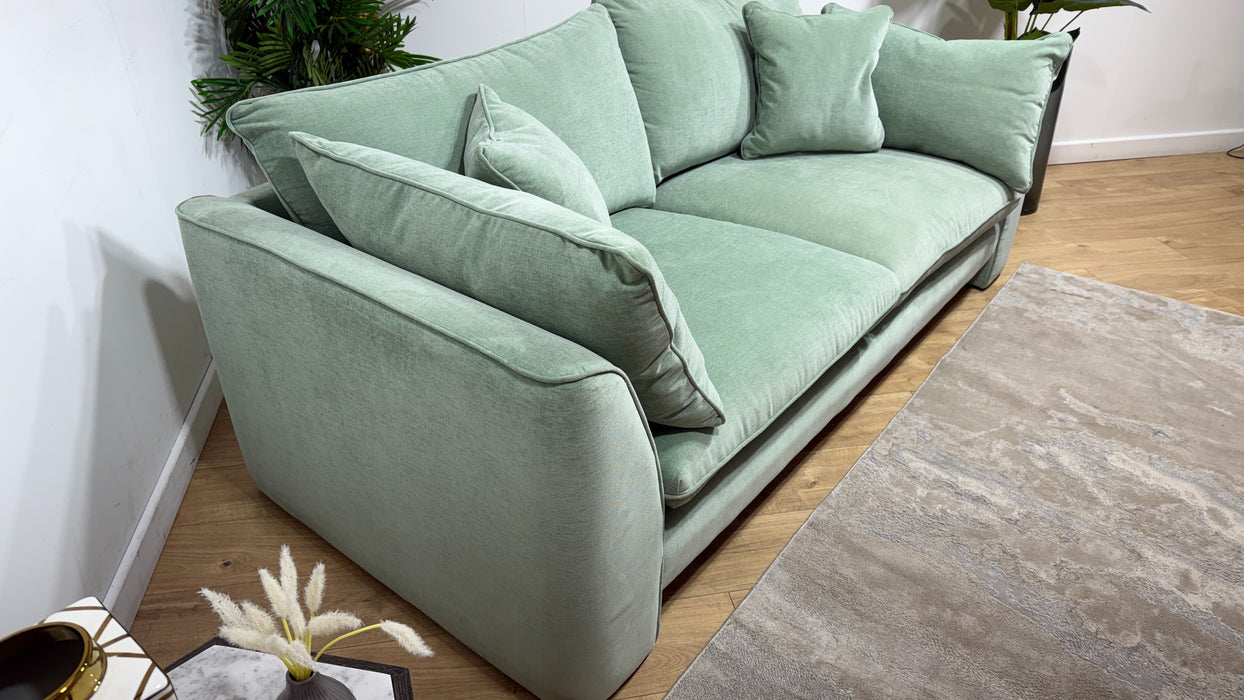 Sofology Ziggy Fabric 3 Seater in Soft Textured Chenille Eucalyptus
