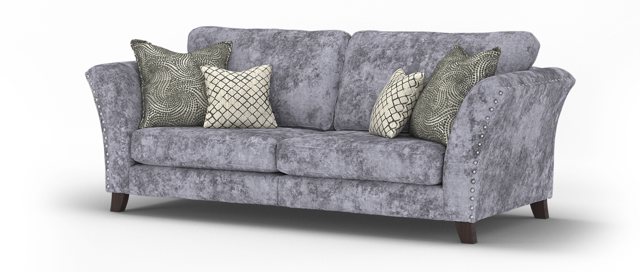 Sofology Fairmont Fabric 4 Seater Split Full Back in Fairmont Charcoal Mix