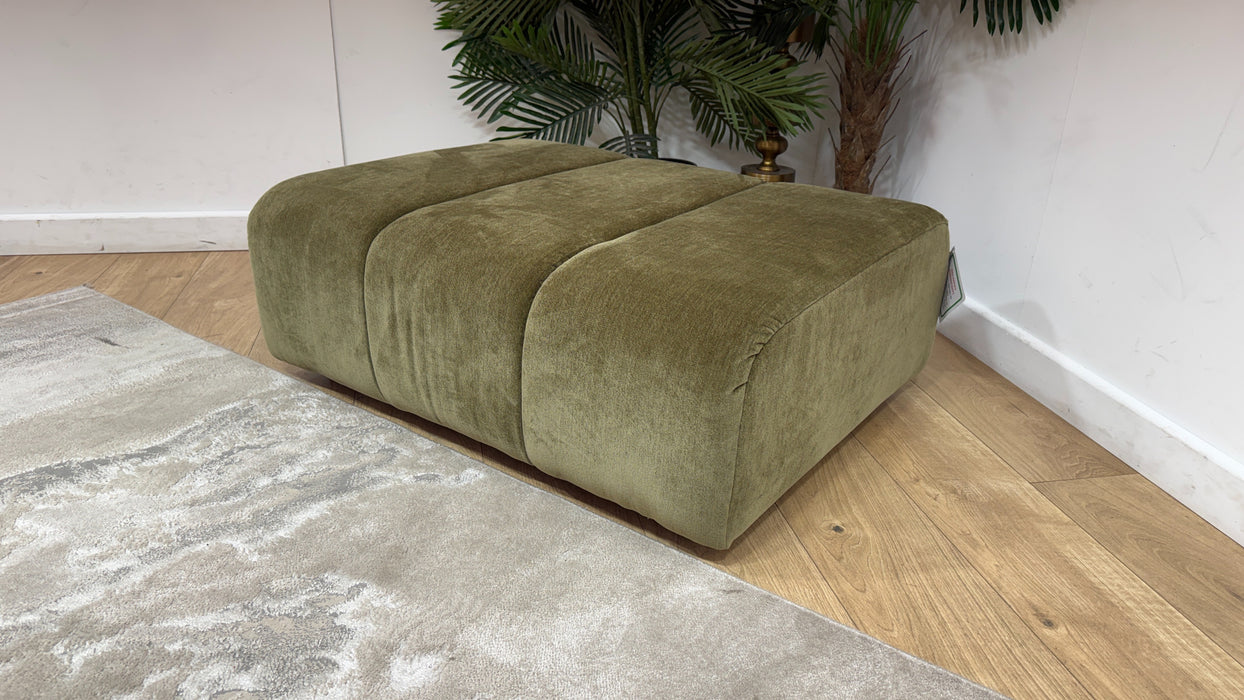 Sofology Waldorf Fabric Storage Footstool in Soft Chenille Olive