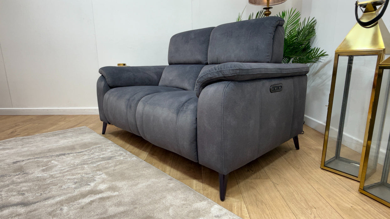 Sofology Bailey Fabric 2 Seater Power Recliner in Lifestyle Flecked Charcoal