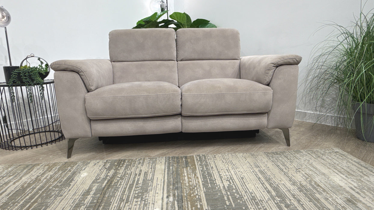 Sofology Illinois Fabric 2 Seater Power Recliner/Headrest Heated Seats in Lifestyle Mottled Marble