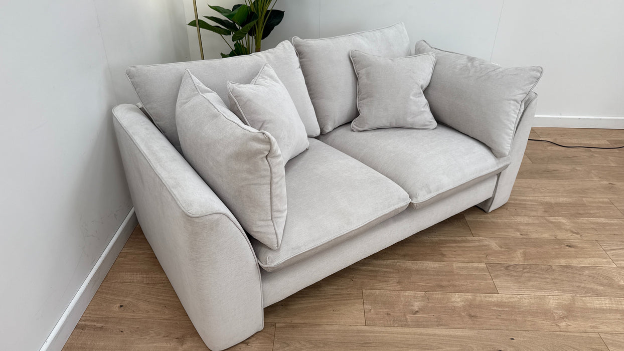 Sofology The Ziggy 2 Seater Sofa in Texture Chenille Ecru Fabric allover