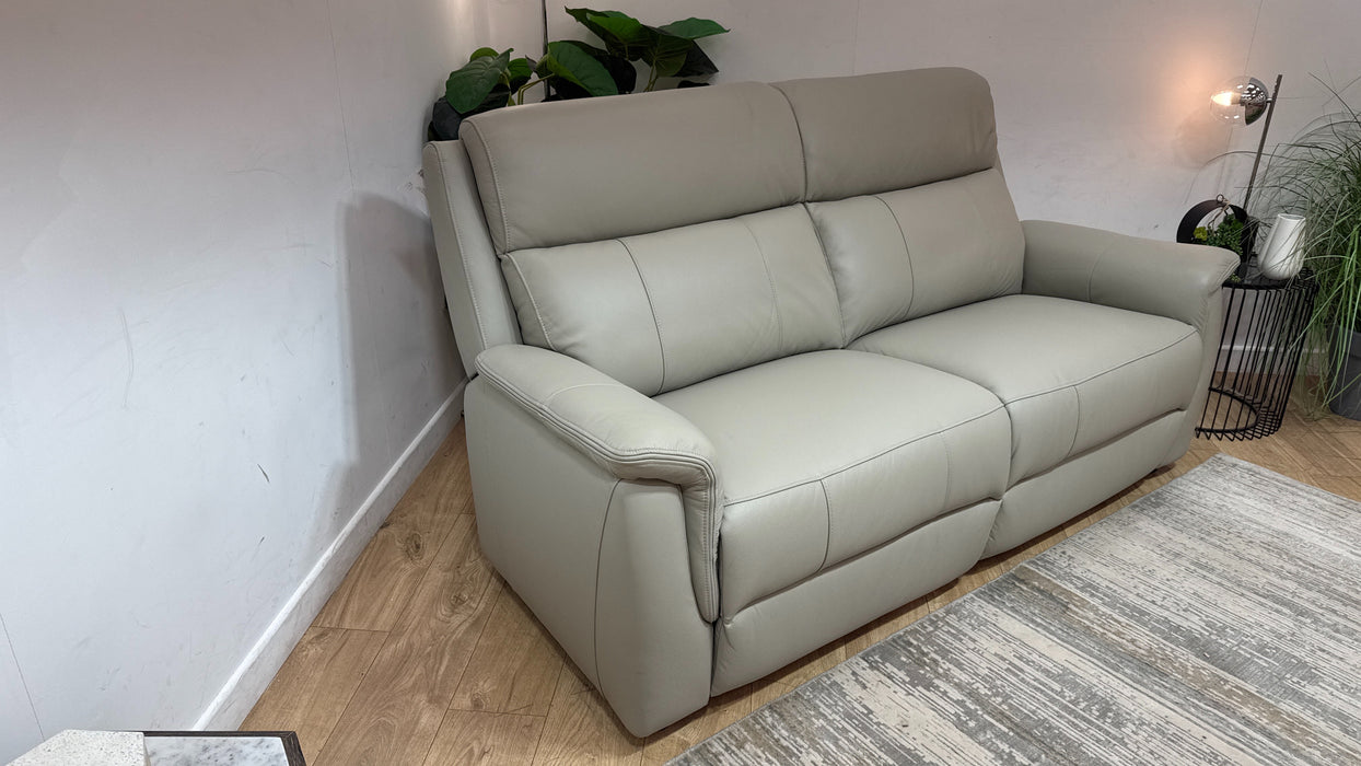Sofology Bradie Leather 2.5 Seater in Trusty Embossed Light Grey