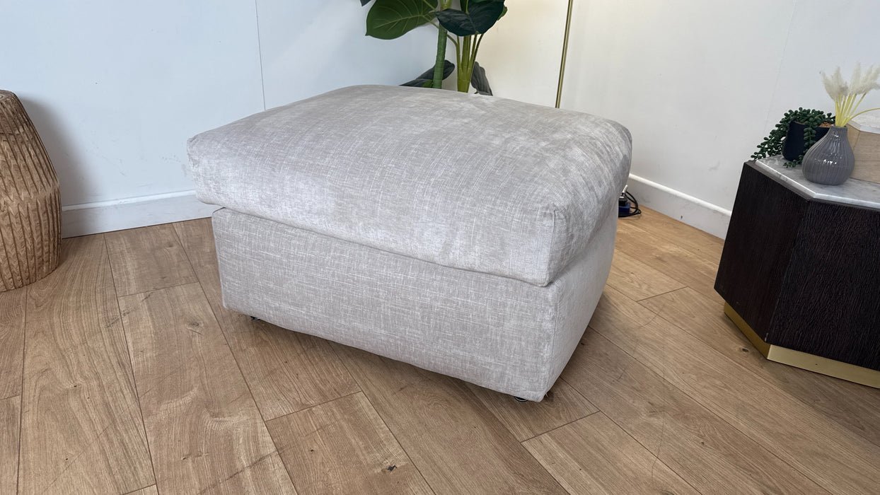 Sofology Georgio Footstool in Luxe Chenille Oyster All Over