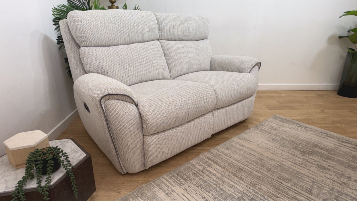 DFS Pittsburgh Fabric 2 Seater Power Recliner in Sky