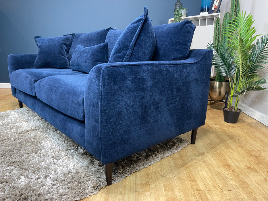 Mayfair 3 Seater - Soft Chenille Navy All Over Fabric (WA2)