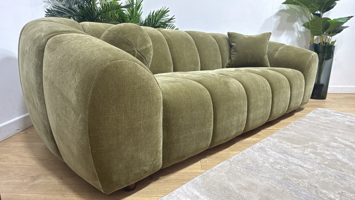 Sofology Waldorf Fabric 3 Seater in Soft Chenille Olive