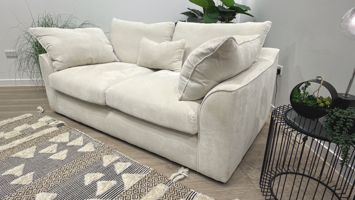 Sofology Georgio Fabric 3 Seater Extra Flex Seats in Lifestyle Plush Chenille Mist