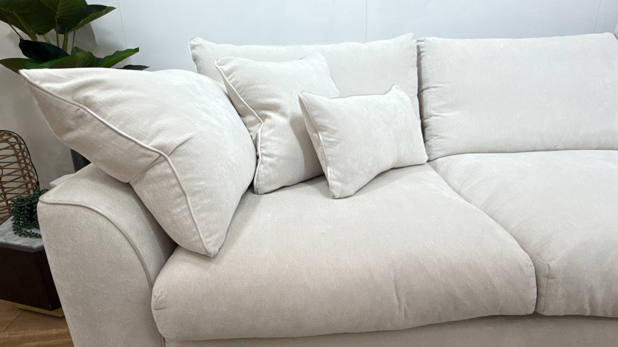 Sofology Georgio Fabric 3 Corner 3 Feather Flex Seats in Lifestyle Plush Chenille Mist Mix